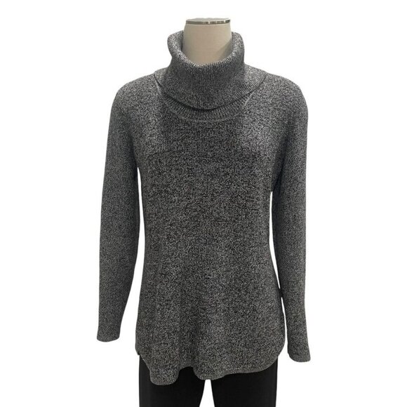 Calvin Klein Black White Turtleneck Sweater Cozy Soft Knit Minimalist Fall Basic - Picture 8 of 8